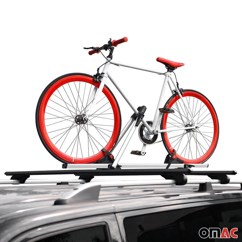 Bike Carrier Roof Rail Rack Cross Bars Luggage 50" Black Aluminum Set