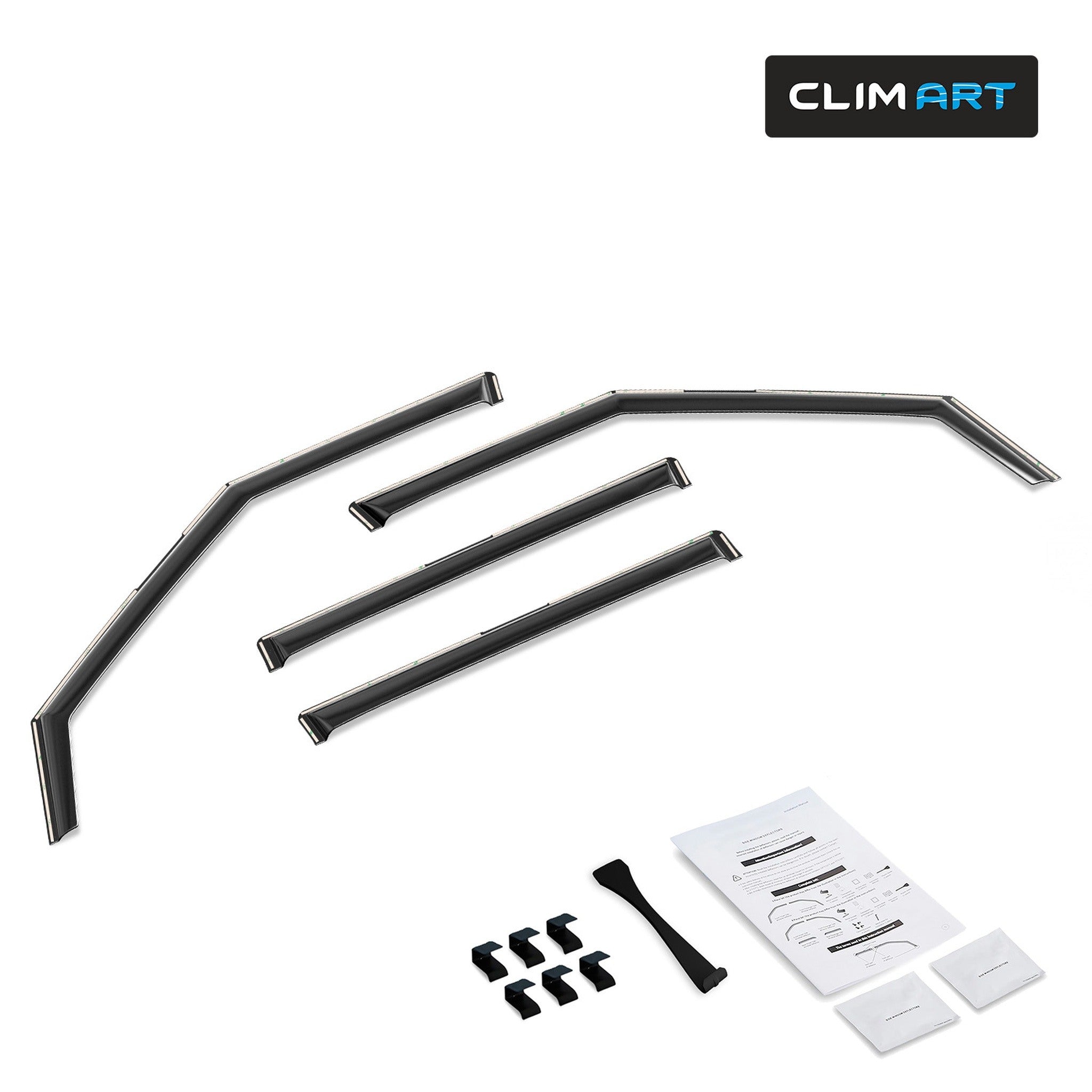Clim Art Wind Deflectors for Hyundai Santa Fe 2024-2026 In-channel Dark Smoke 4x