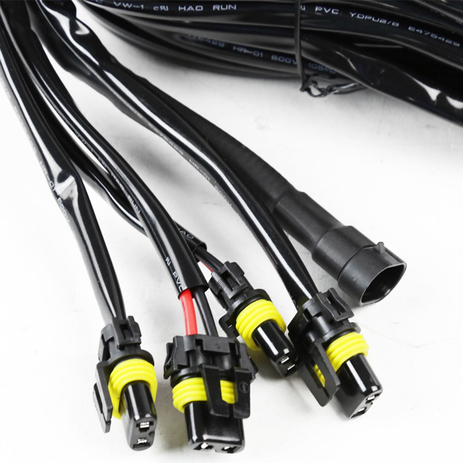 Universal 10' 12 Gauge Fog Lights Wiring Harness w/ 4 Connectors