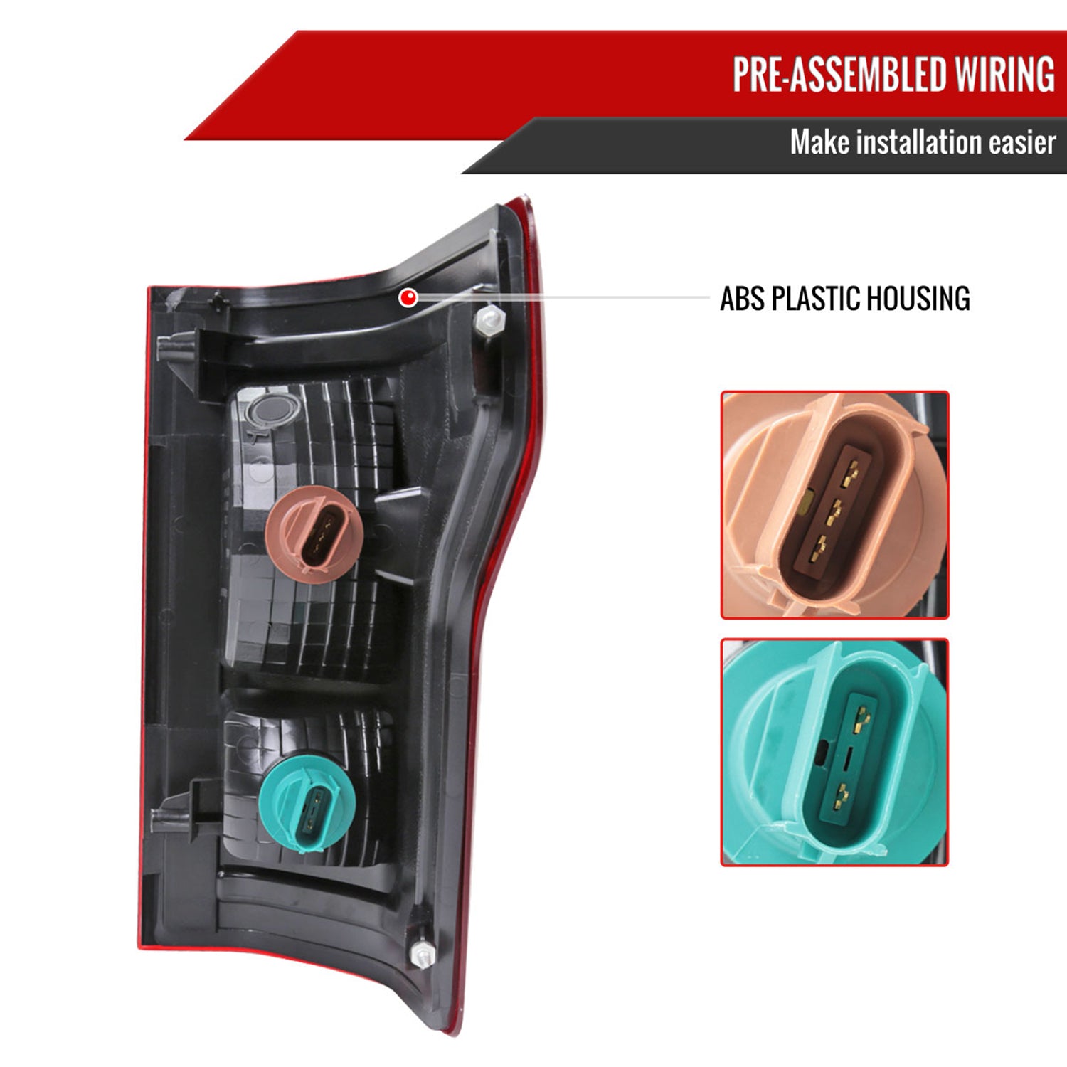 2015-2017 Ford F-150 Factory Driver/Left Tail Light Assembly Chrome/Red Clear