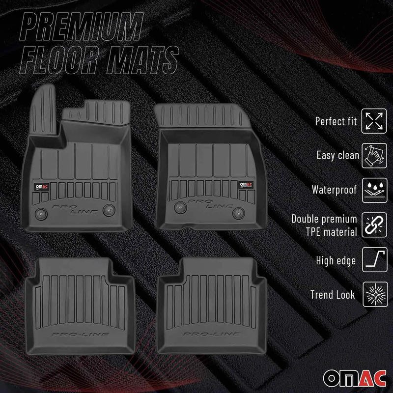 2019-2024 Ford Focus Hatchback Premium Floor Mats Liners Full Set All Weather Heavy Duty Black