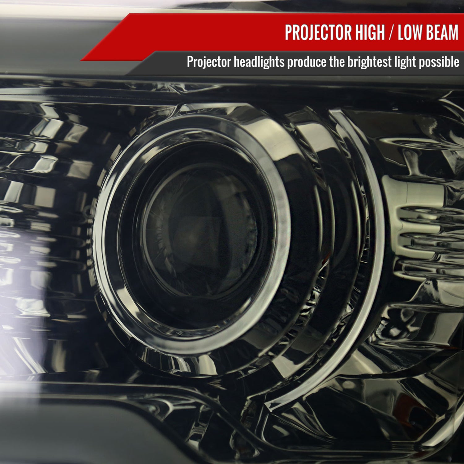 2009-2014 Ford F-150 LED Strip Projector Headlights Chrome/Smoke Lens