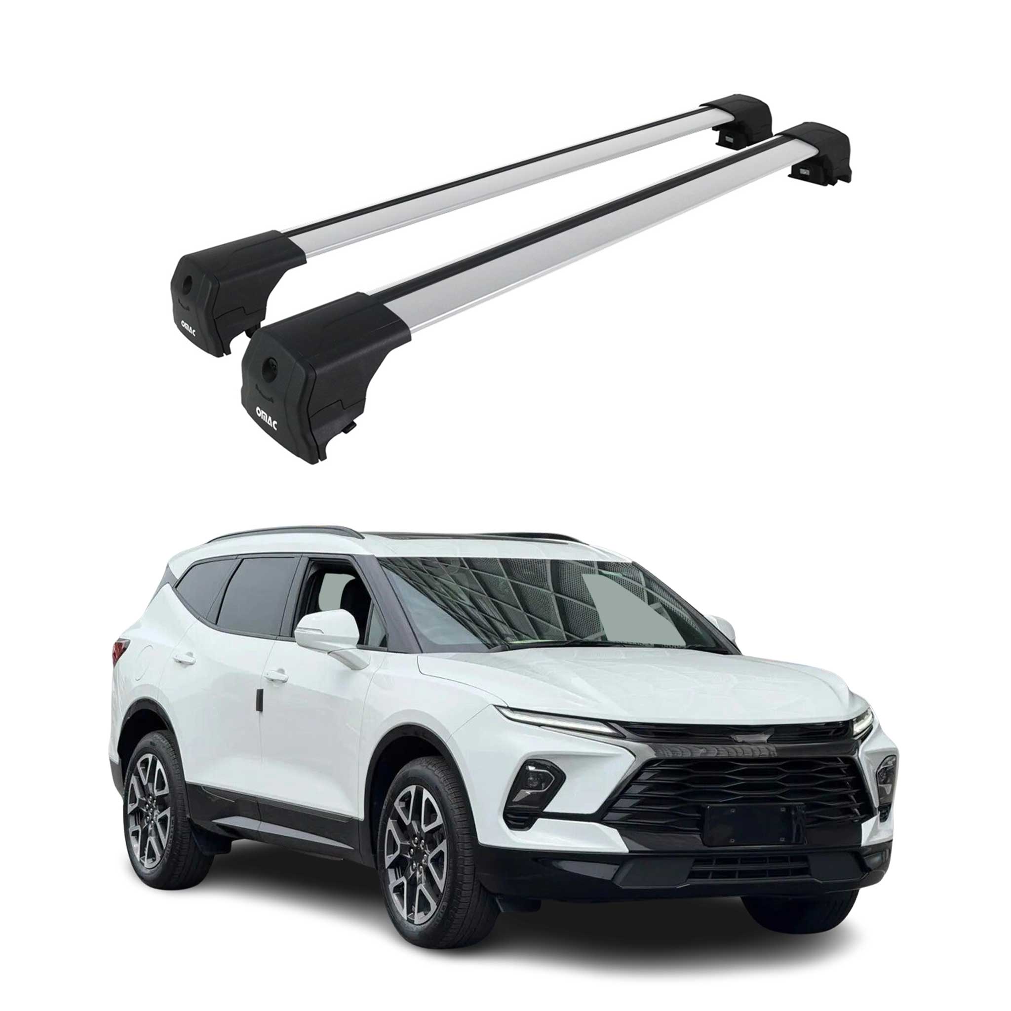 2024-2025 Chevrolet Blazer EV Roof Rack Cross Bars Luggage Carrier Alu Gray 2x