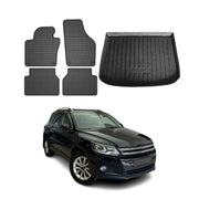 2017-2018 VW Tiguan Limited Floor Mats & Cargo Liner Full Set All Weather Black