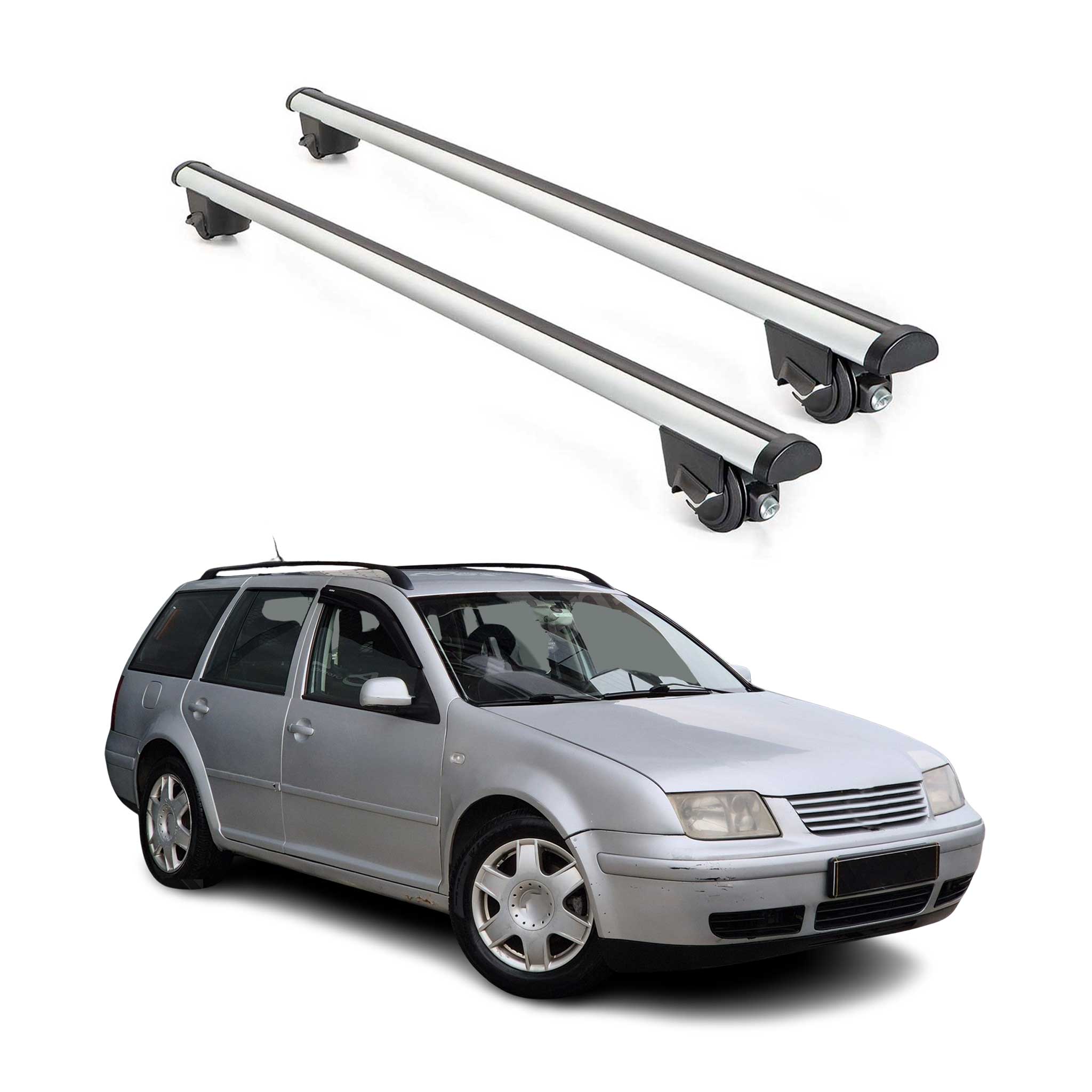 2000-2005 VW Bora Estate Roof Rack Cross Bars Silver