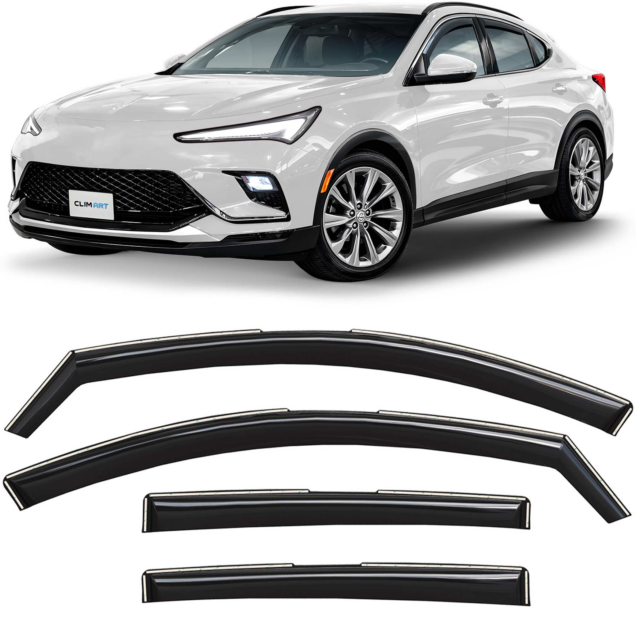 Clim Art Wind Deflectors for Buick Envista 2024-2026 In-channel Dark Smoke 4Pcs