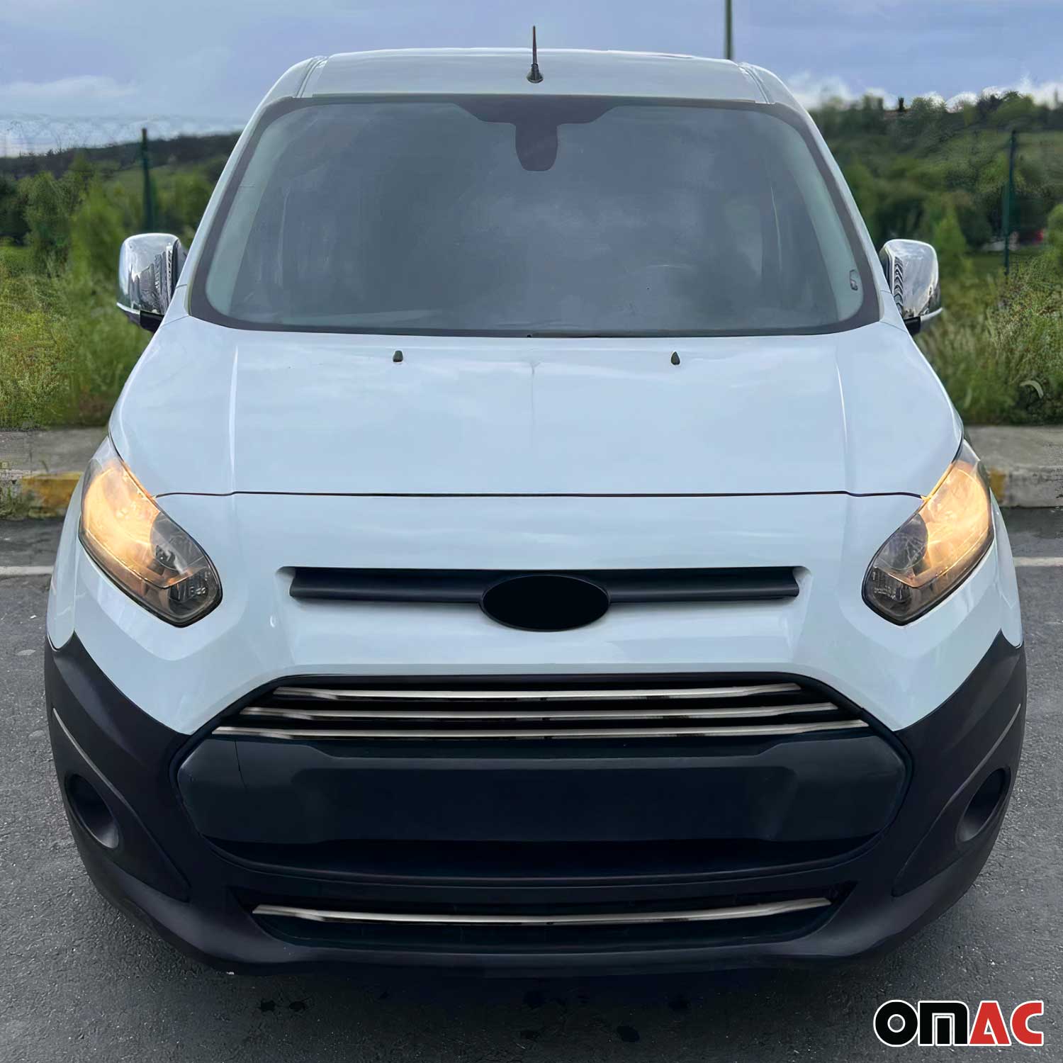 2014-2019 Ford Transit Connect Front Bumper Trim Molding Stainless Steel Silver 4 Pcs