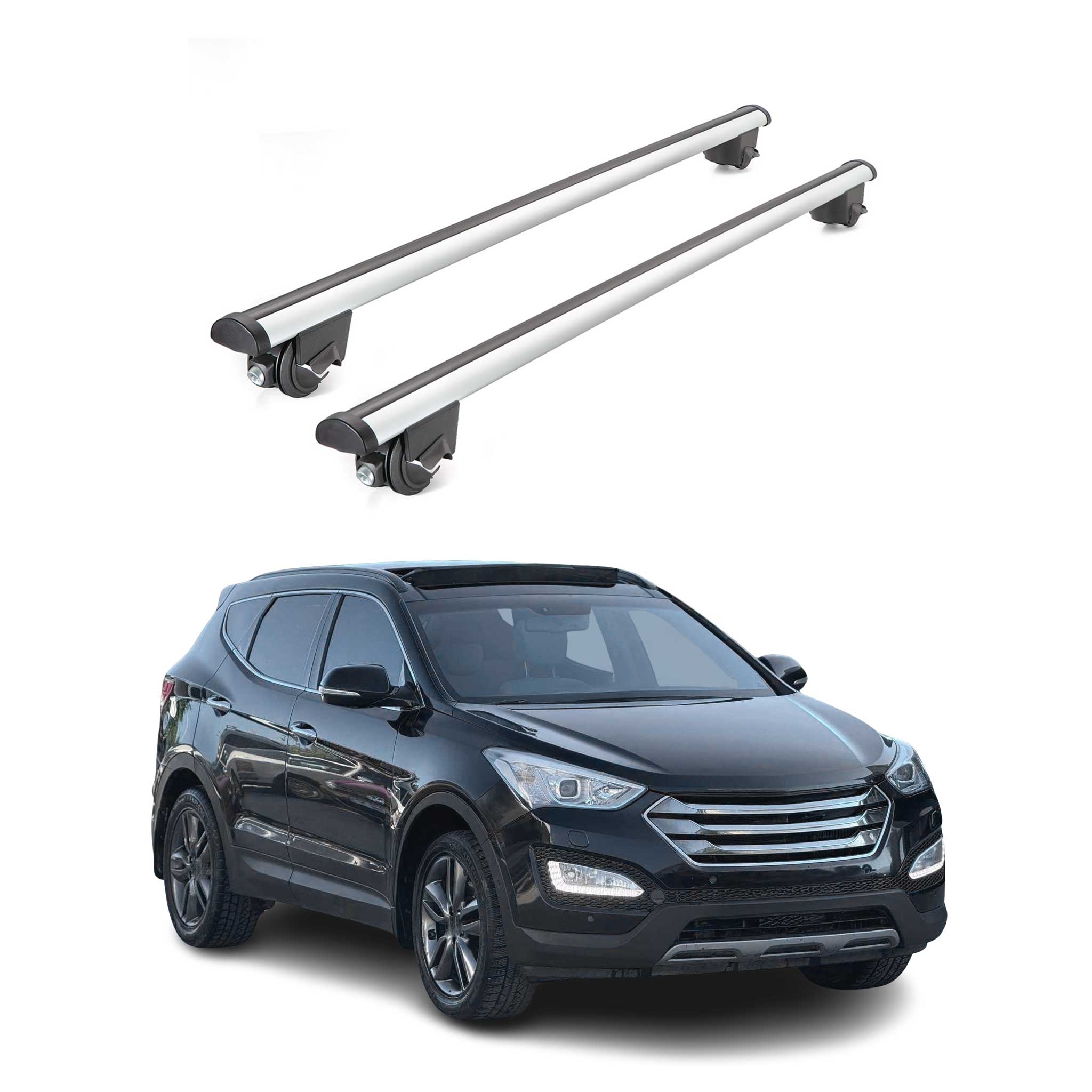 2013-2018 Hyundai Santa Fe Roof Rack Cross Bars Silver