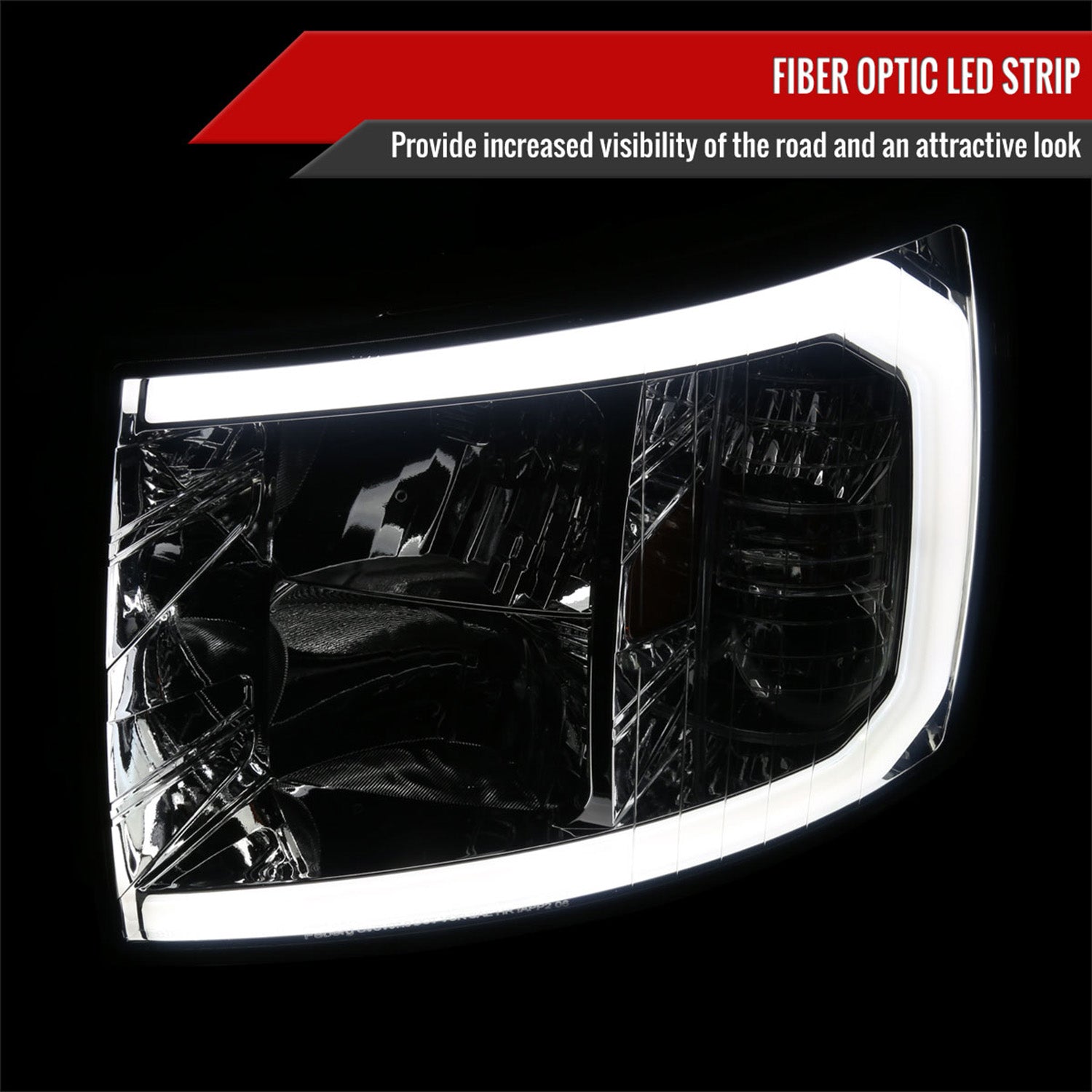 2007-2013 Chevy Silverado 1500 2500HD 3500HD LED Headlights Amber & Smoke