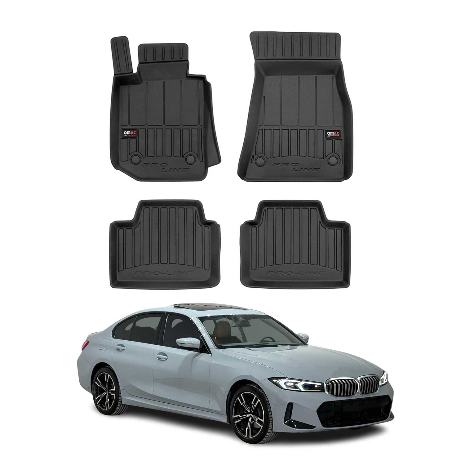 2019-2025 BMW 3 Series G20 Sedan / G21 Touring Premium Floor Mats Liners Full Set All Weather Heavy Duty