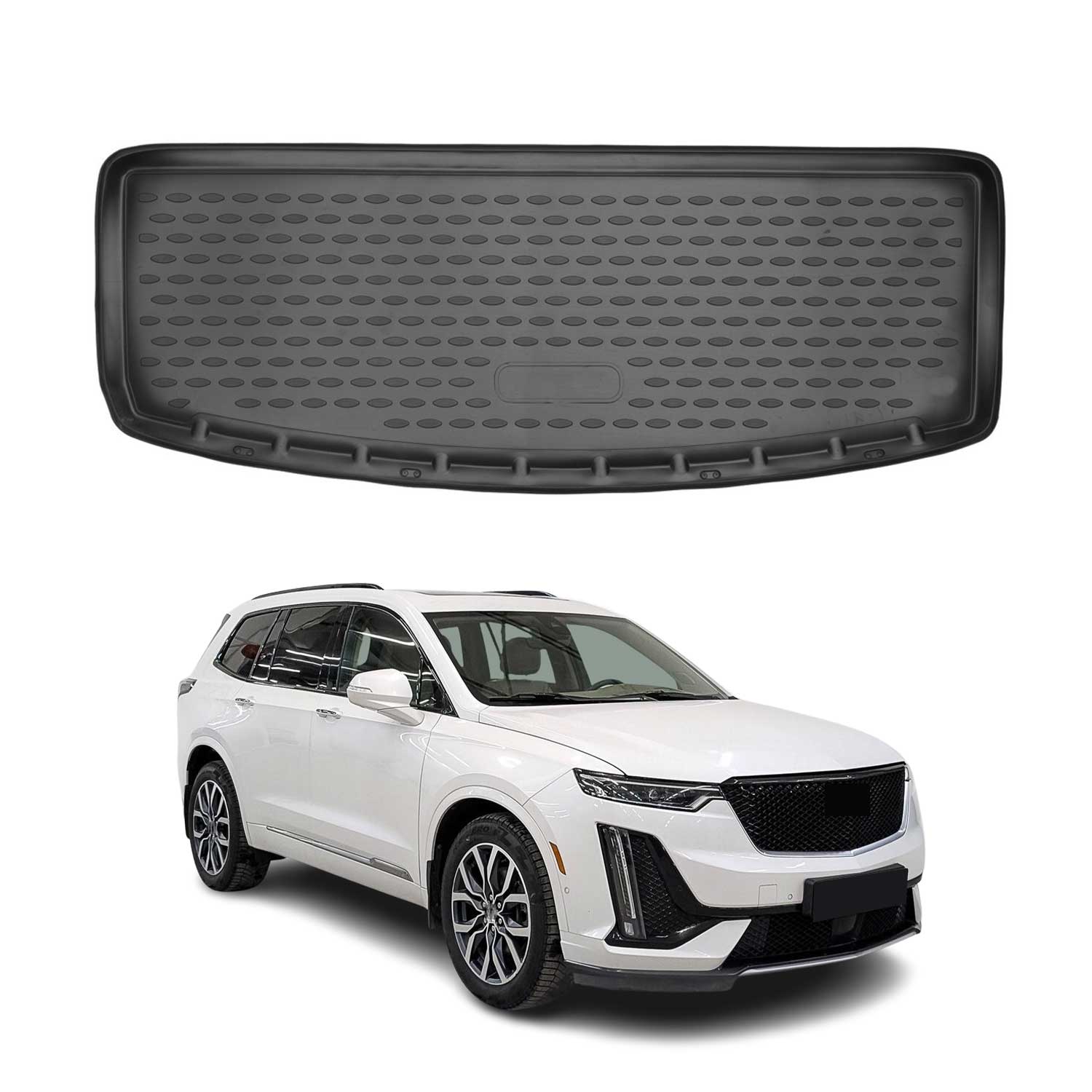 2020-2025 Cadillac XT6 Behind 3rd Row Cargo Liner Trunk Mat All Weather Behind 3rd Row Black