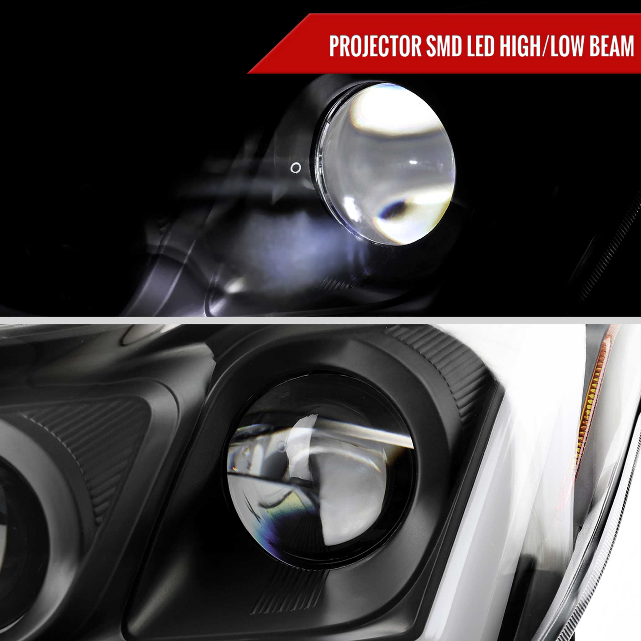 For Infiniti G37 2008-13 / Q60 Coupe 2014-15 LED Projector Headlights Sequential Matte Black Clear Lens Switchback