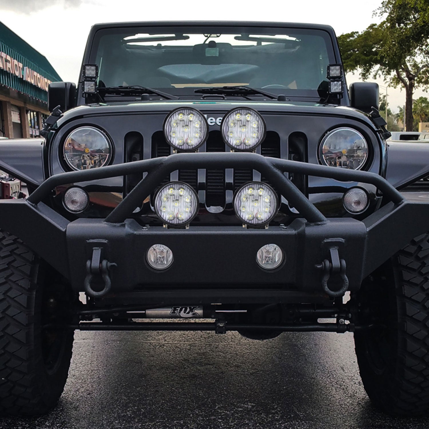 Universal Off Road 6000K Flood Beam 27W 9-LED Round Fog Light 4Pcs Black Alu