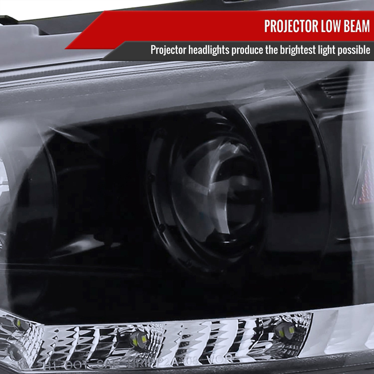 2008-2015 Mitsubishi Lancer EVO Projector Headlights SMD LED Light Strip Smoke