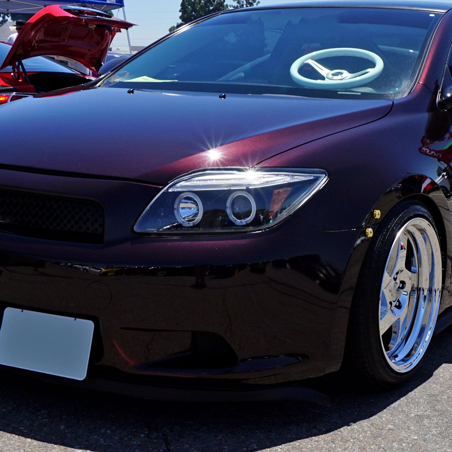 2005-2010 Scion tC Dual Halo Projector Headlights Matte Black/Clear Lens