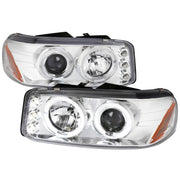 1999-2006 GMC Sierra/Yukon/Yukon XL Dual Halo Projector Headlights Chrome