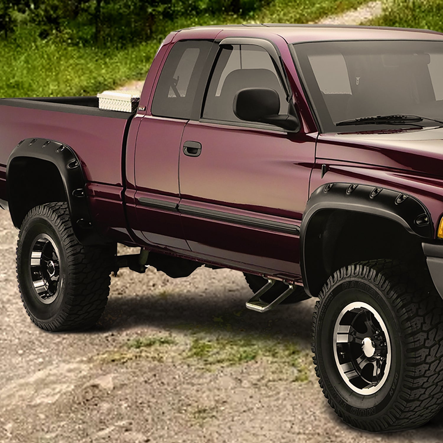 1994-2001 Dodge RAM 1500 2500 3500 Smooth Rivet Style Fender Flares