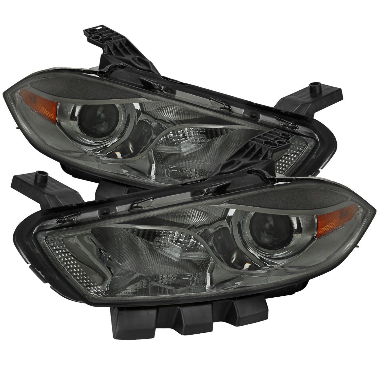 2013-2016 Dodge Dart Factory Headlights w/Projector High/Low Beam Chrome/Smoke