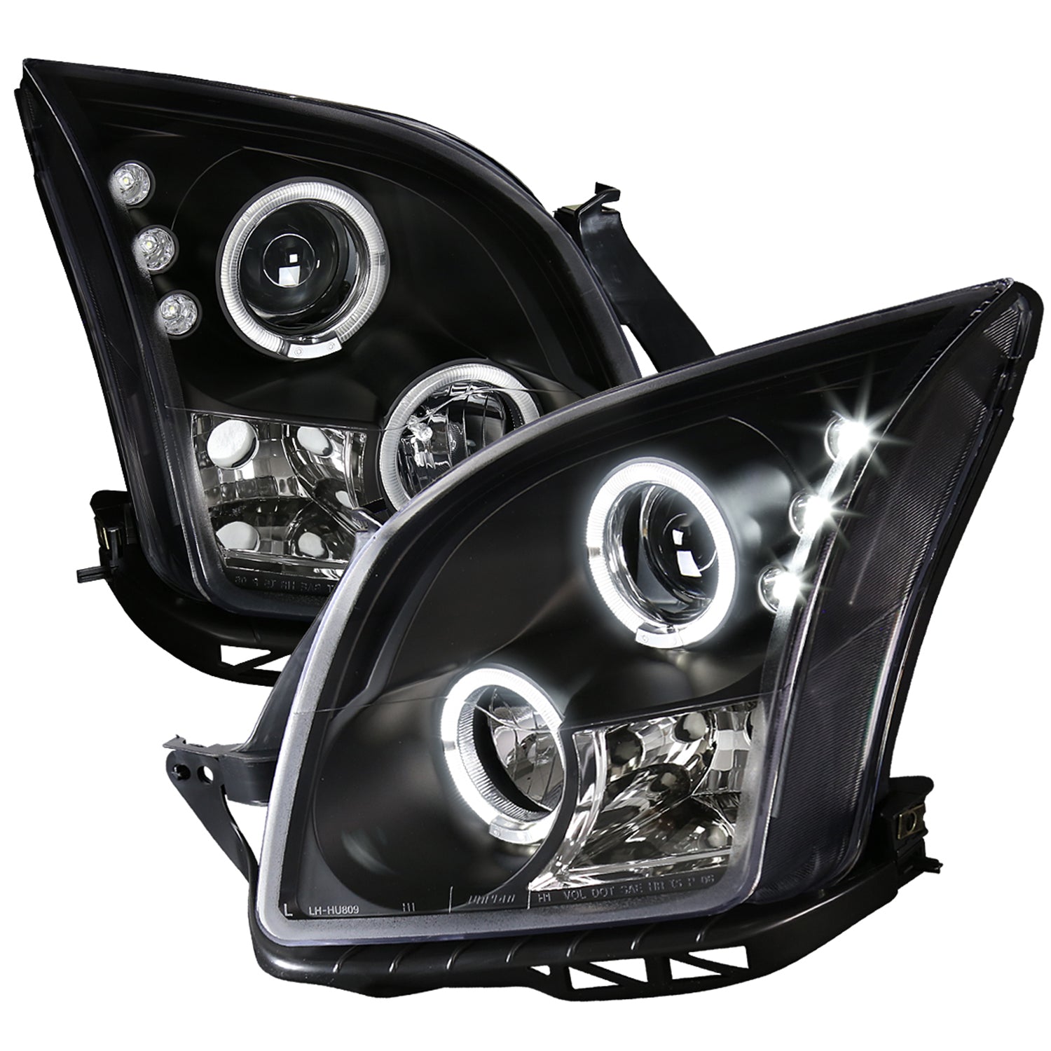 2006-2009 Ford Fusion Dual Halo Projector Headlights Matte Black/Clear Lens