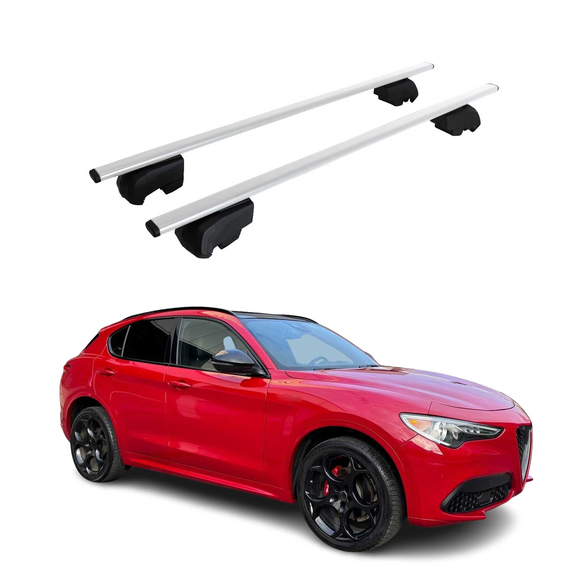 2018-2025 Alfa Romeo Stelvio Roof Rack Cross Bars Silver