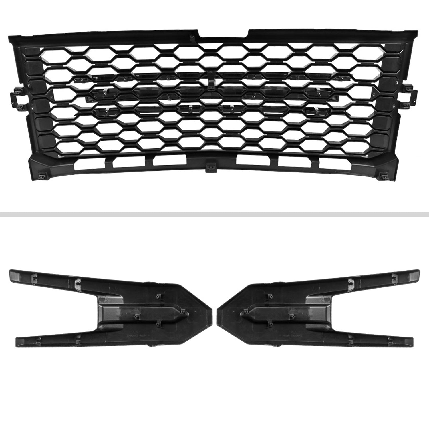 2019-2022 Chevrolet Silverado 1500 LT Glossy Black Honeycomb Hood Grille
