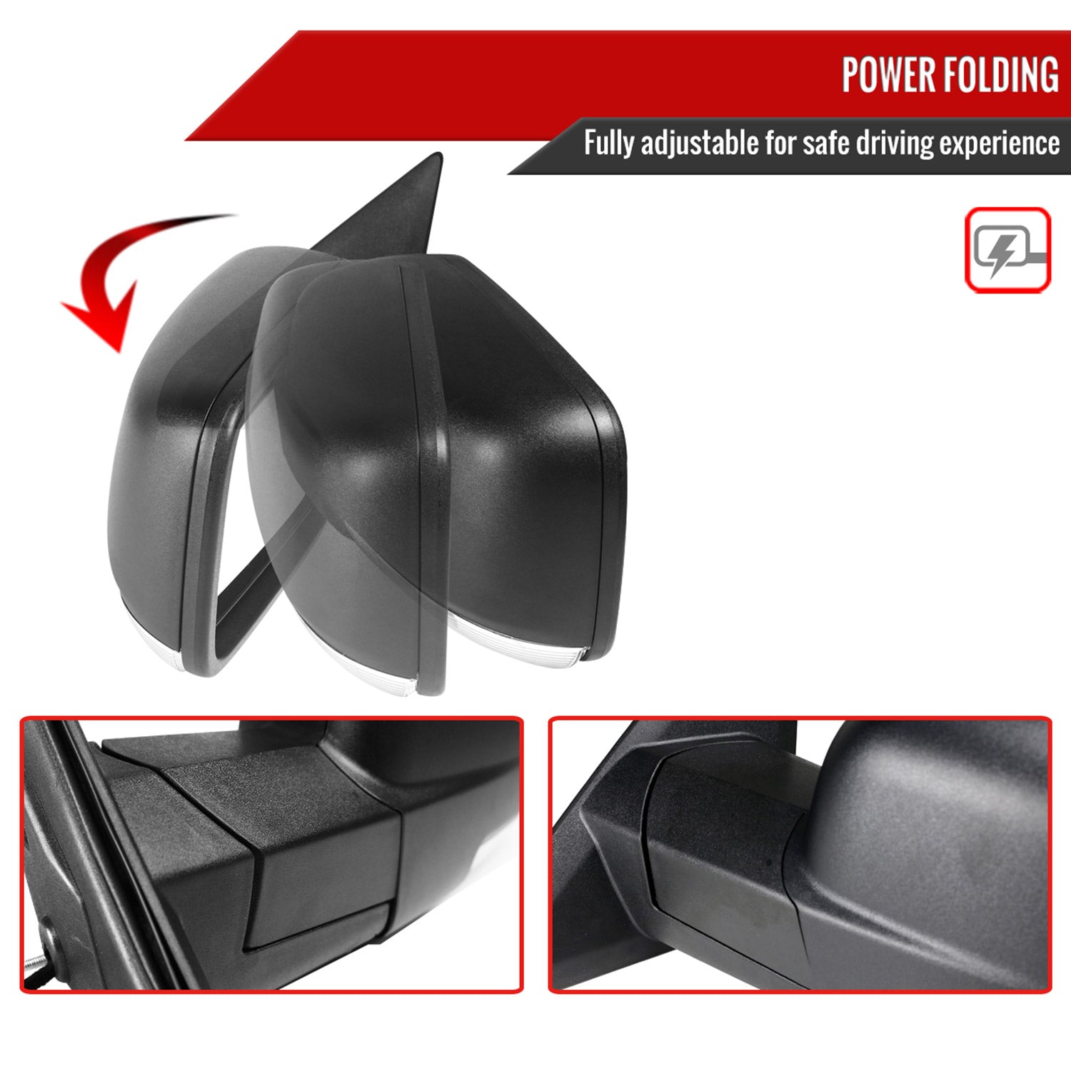 2013-2019 Dodge RAM Auto-Fold & Heated Side Mirror Turn Signal & Puddle Driver