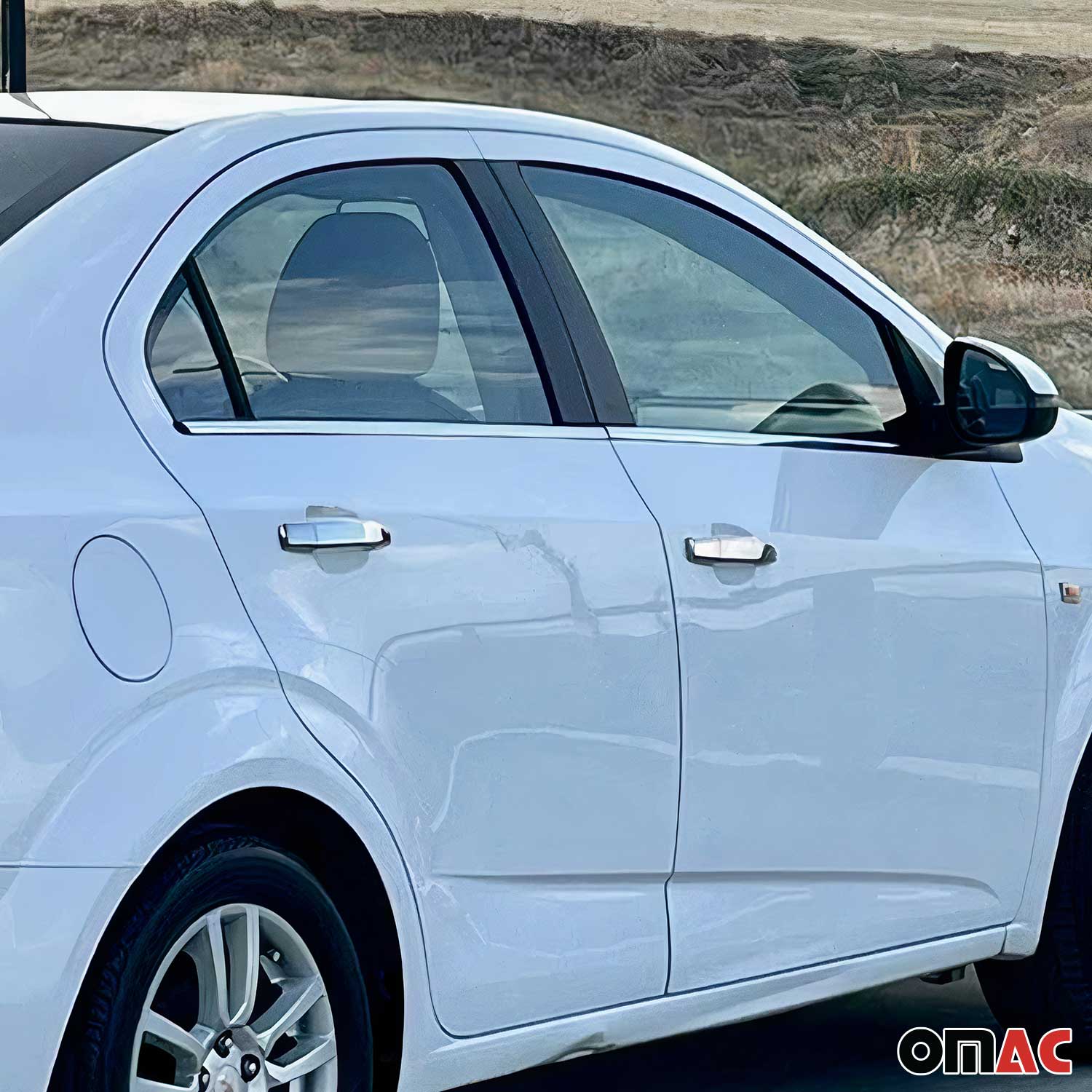 2011-2015 Chevrolet Aveo Sedan Window Molding Trim Streamer Stainless Steel Silver 4x