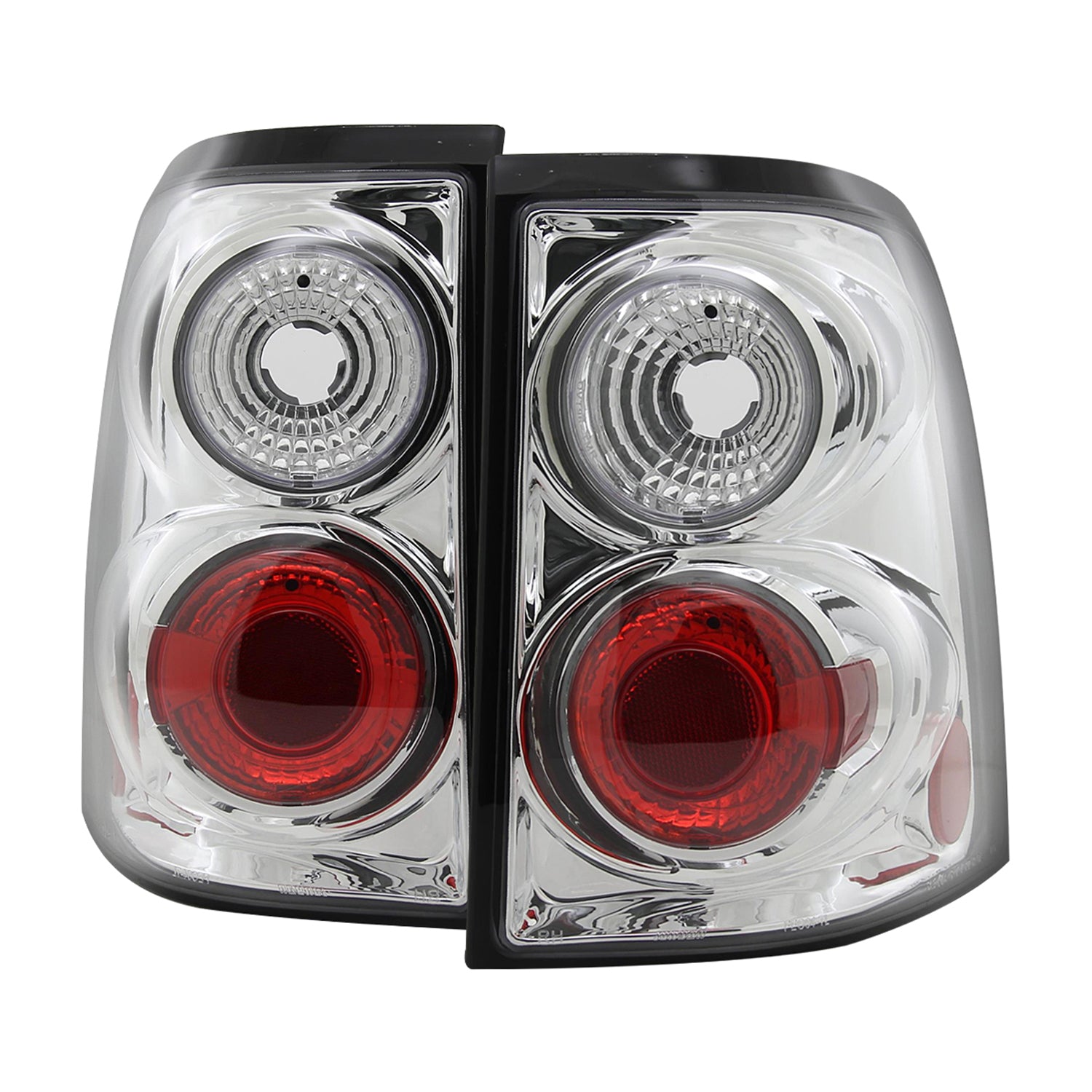 2002-2005 Ford Explorer Tail Lights Chrome Housing/Clear Lens