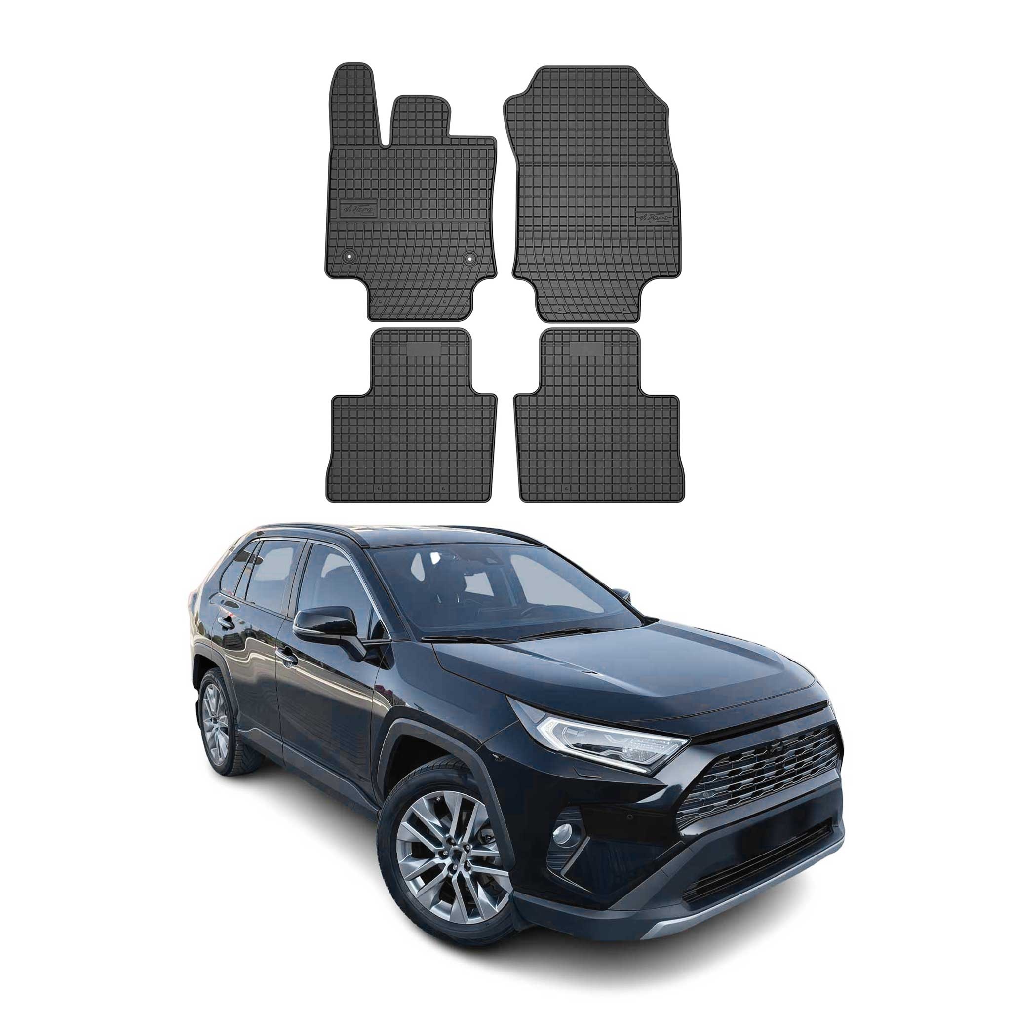 2019-2025 Toyota RAV4 Floor Mats Liners Full Set All Weather Rubber Black