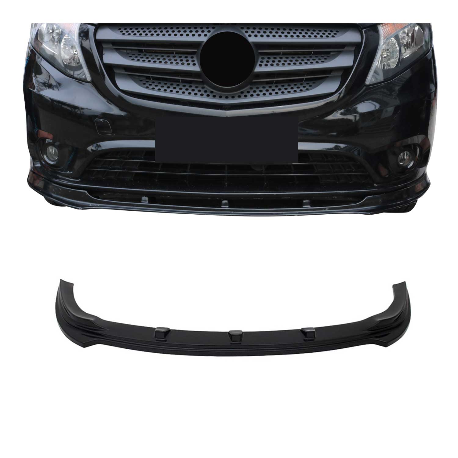 2016-2024 Mercedes Metris Front Bumper Lip Splitter ABS Black 1Pc