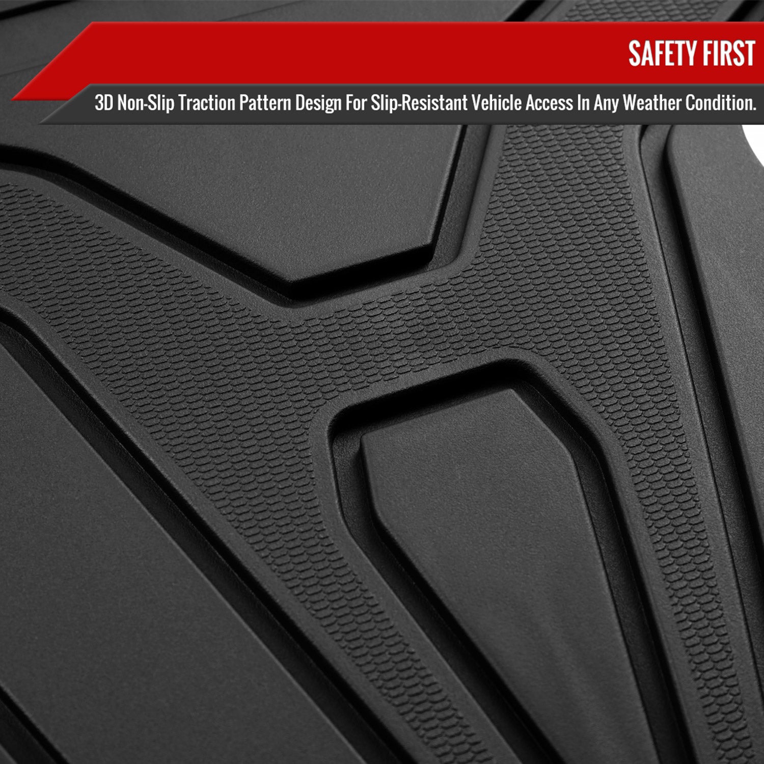 2014-2020 Nissan Rogue All Weather Floor Mats Liner TPE 3Pcs Black