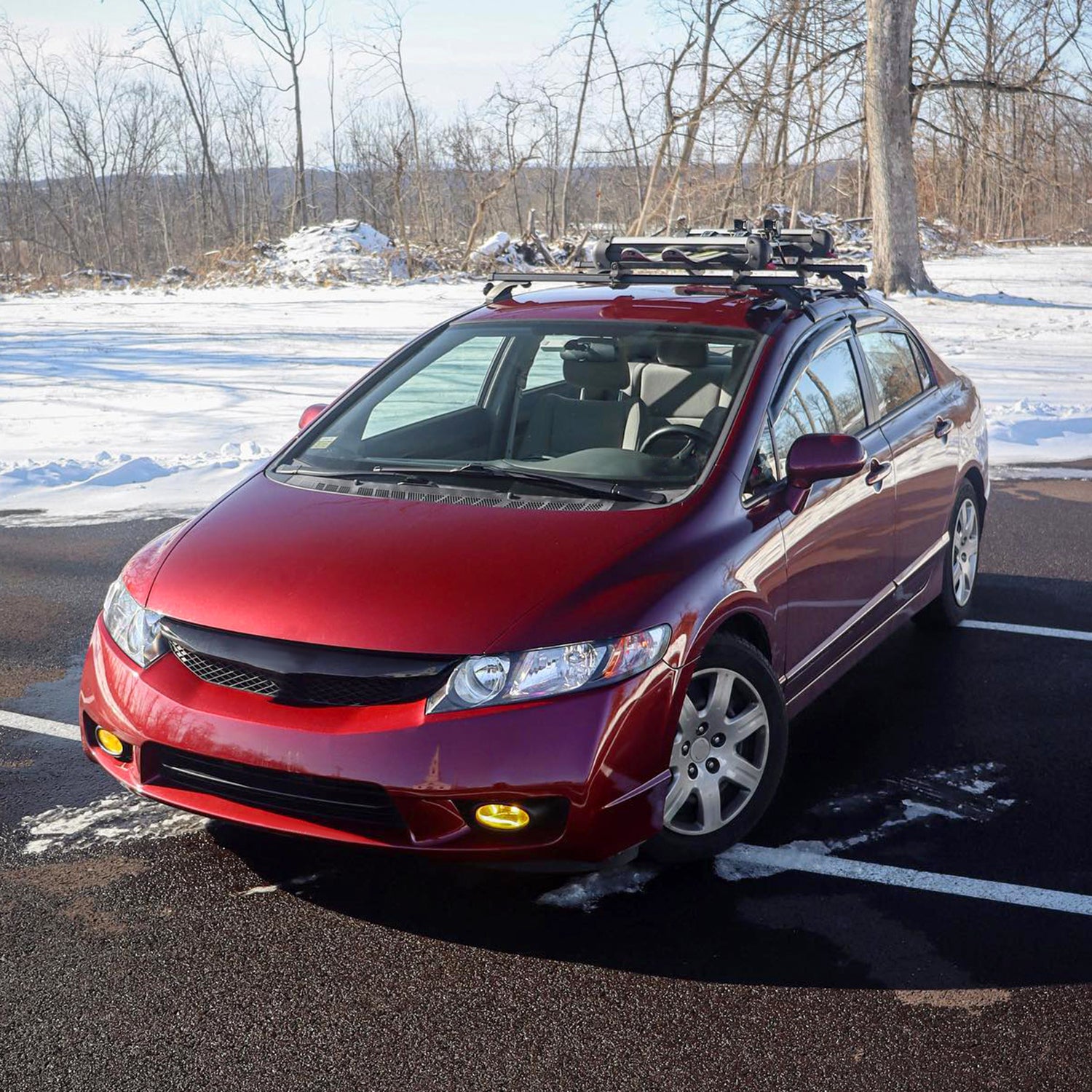 2006-2011 Honda Civic Sedan Crystal Headlights Matte Black/Clear Lens