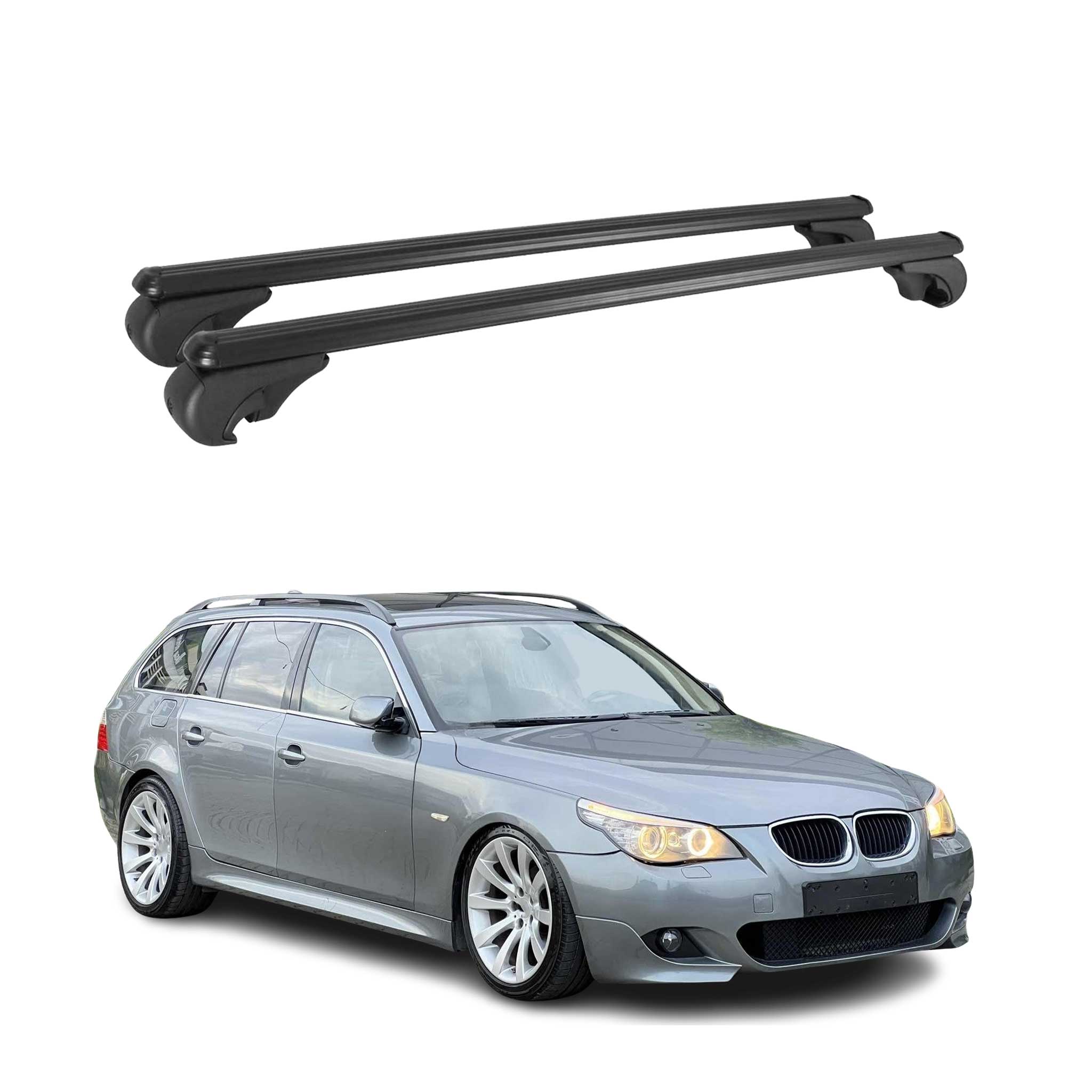2006-2009 BMW 5 Series E61 Wagon Roof Rack Cross Bars Black