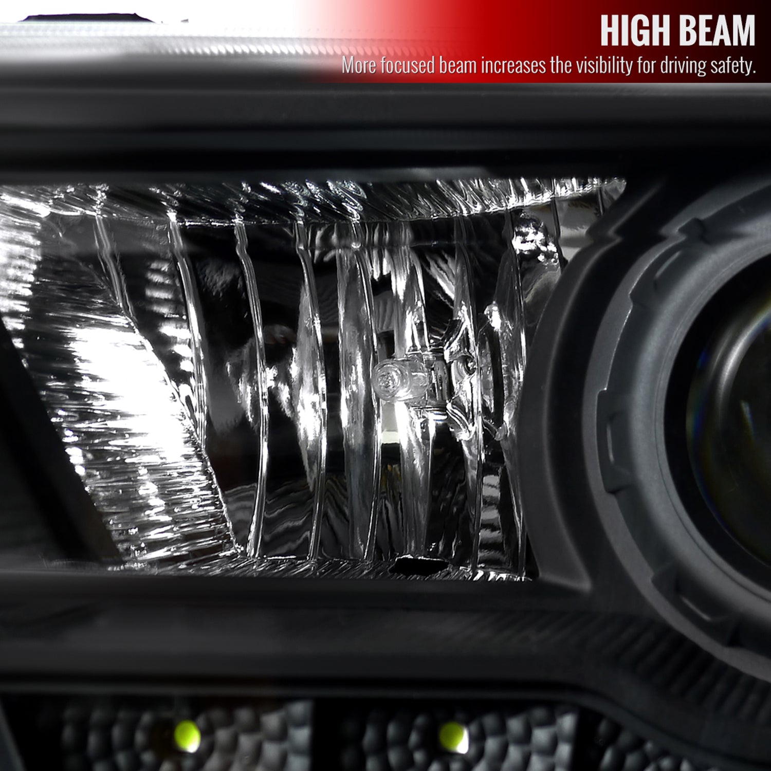 1999-2004 Ford F-250/350/450/550/Excursion Projector Headlights LED Black