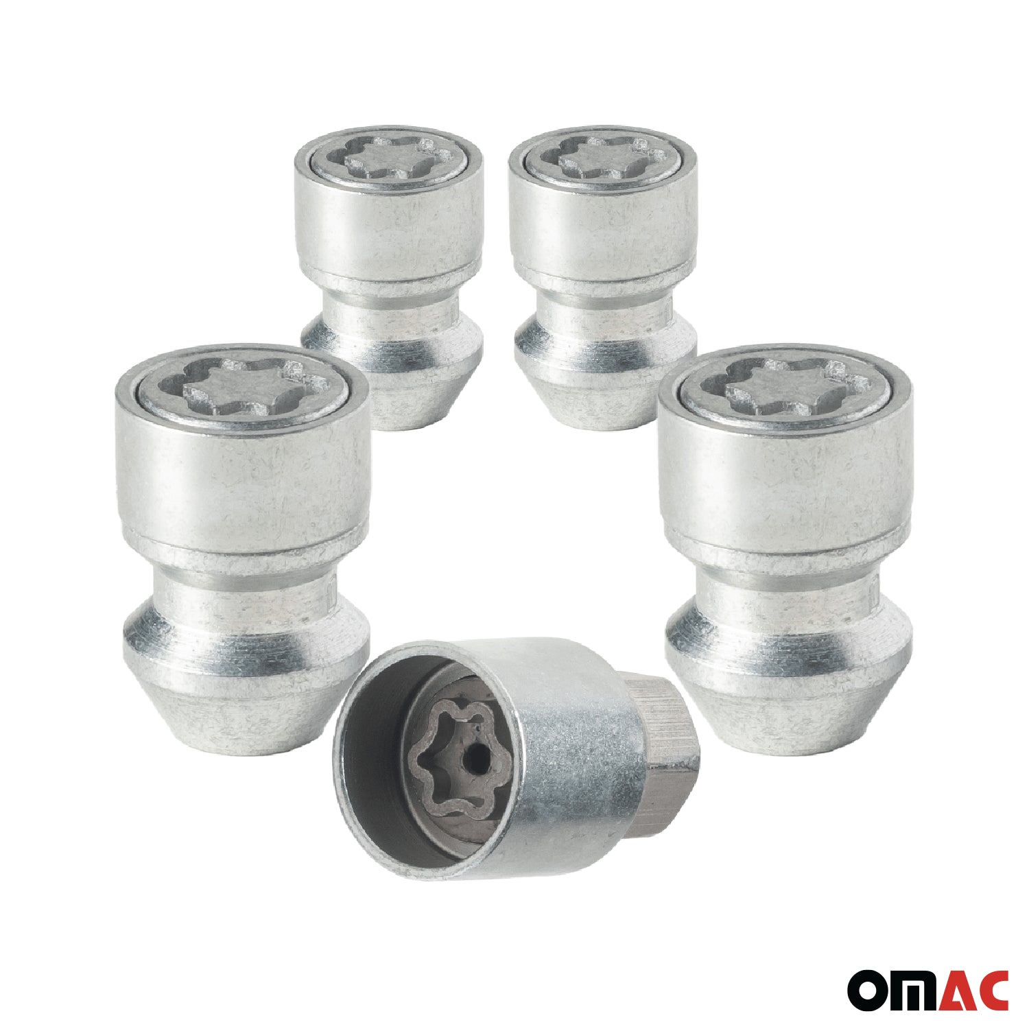 Wheel Lock Kit for Lincoln MKX 2007-2015 1/2-20 Galvanized Silver 4Locks & 1Key