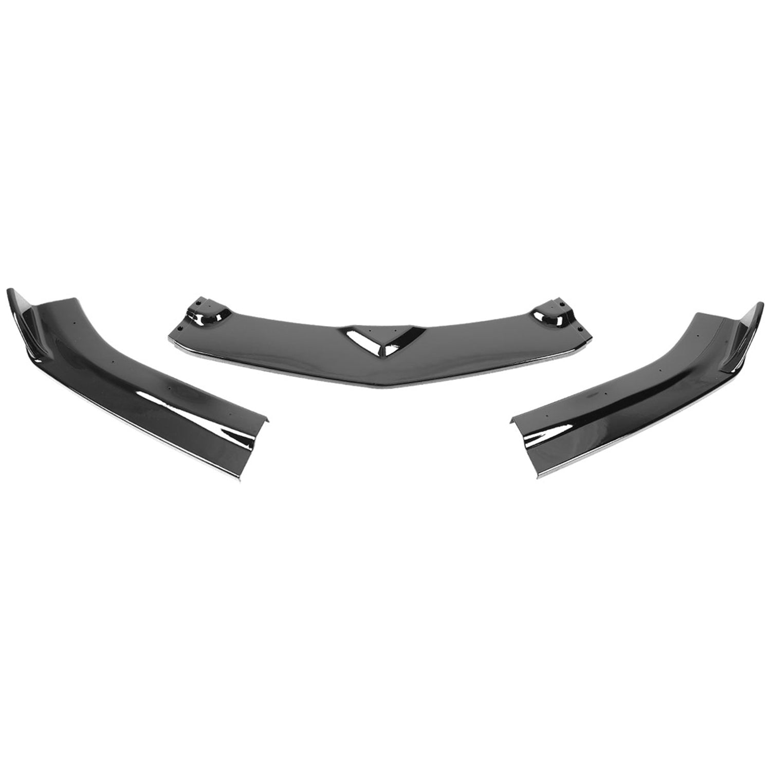 2016-2018 Chevy Camaro Glossy Black Polypropylene 3PC Front Bumper Lip Set