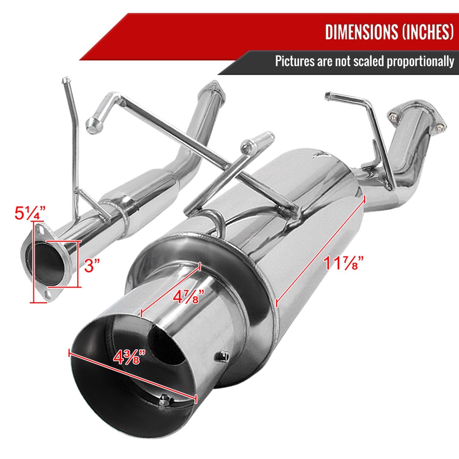 1989-1994 Nissan 240SX S13 T-304 S.Steel N1 Style Catback Exhaust System