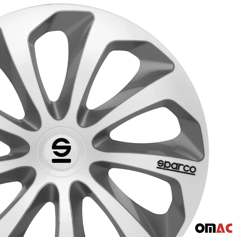 Sicilia Hub Caps Wheel Cover 14" Silver & Grey Full Set 4 pcs.