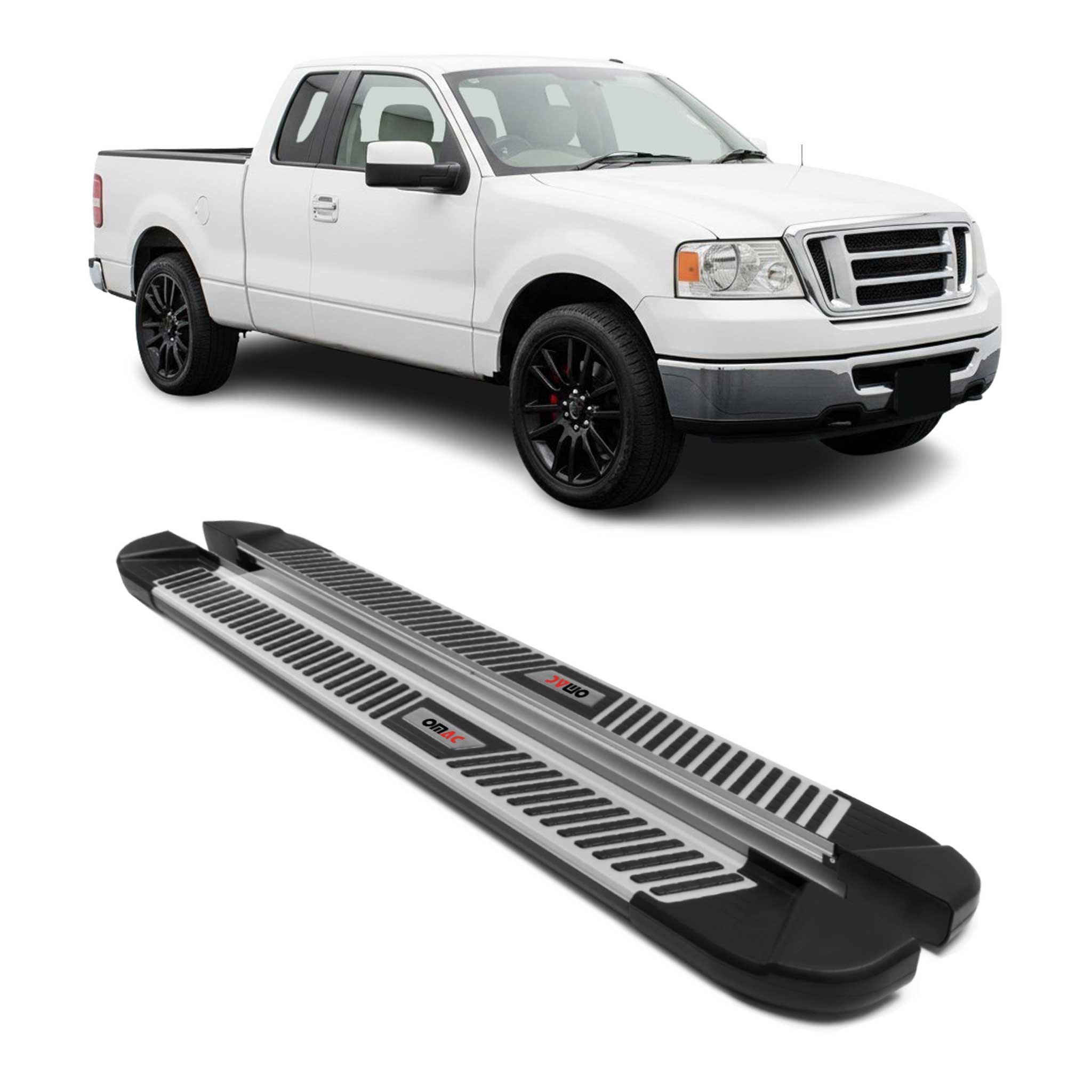 2004-2014 Ford F-150 Super Cab Nerf Bar Side Step Running Boards Alu 2x