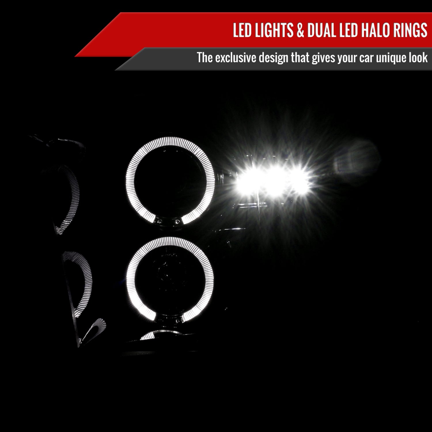 2009-2018 Dodge RAM 1500 / RAM 2500 3500 Dual Halo Headlights Smoke