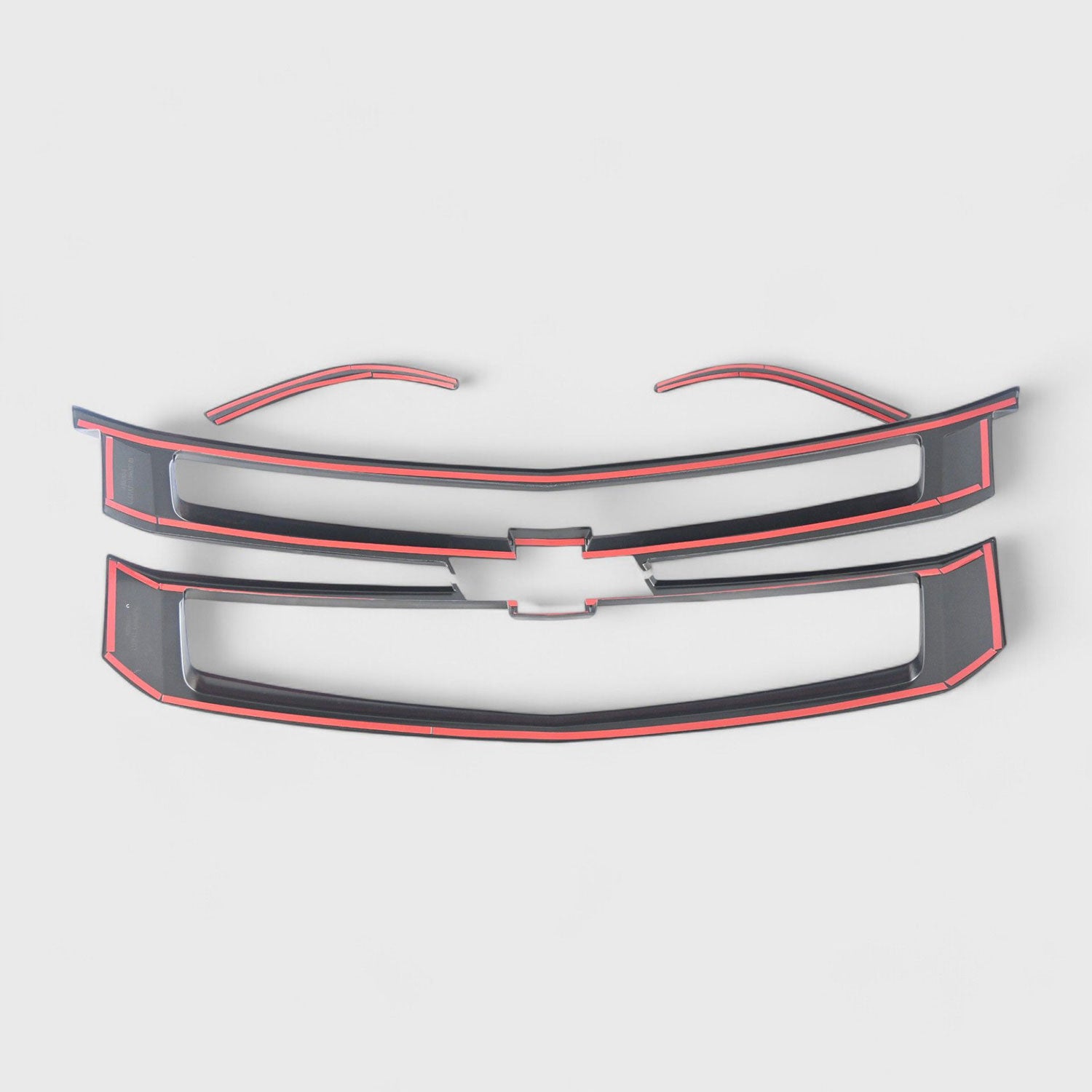 2015-2020 Chevrolet Suburban / Tahoe Grille Overlay Gloss Black 4Pcs ABS Plastic