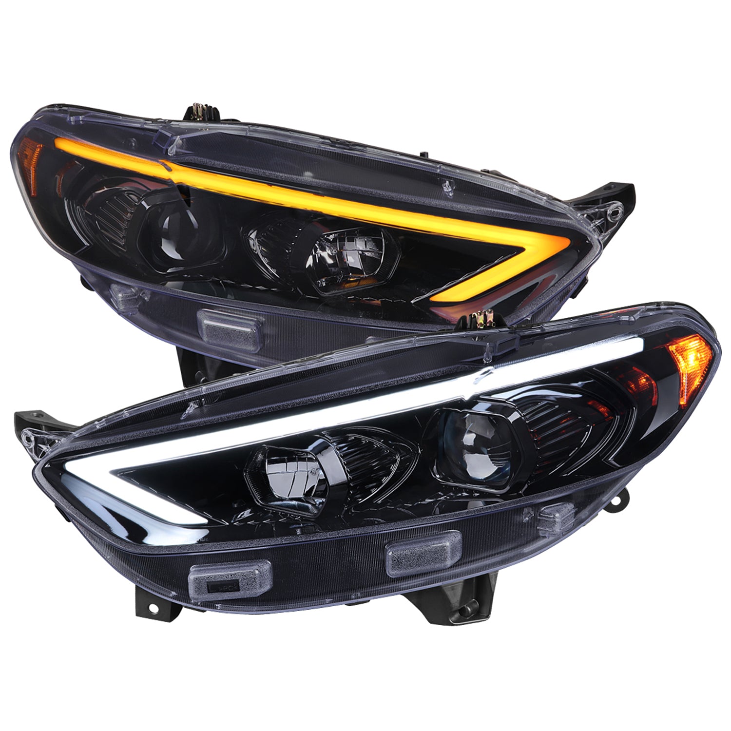 2013-2016 Ford Fusion Sequential Turn Signal Projector Headlights Smoke