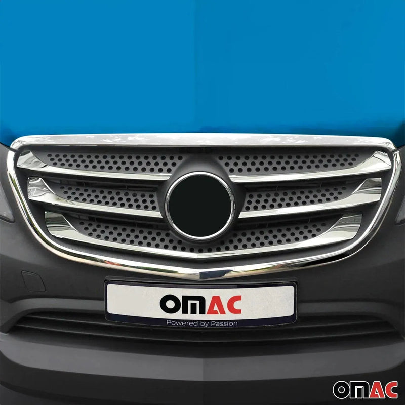 Front Bumper Grill Trim Molding for Mercedes Metris 2016-2020 Stainless Steel 2x - OMAC USA