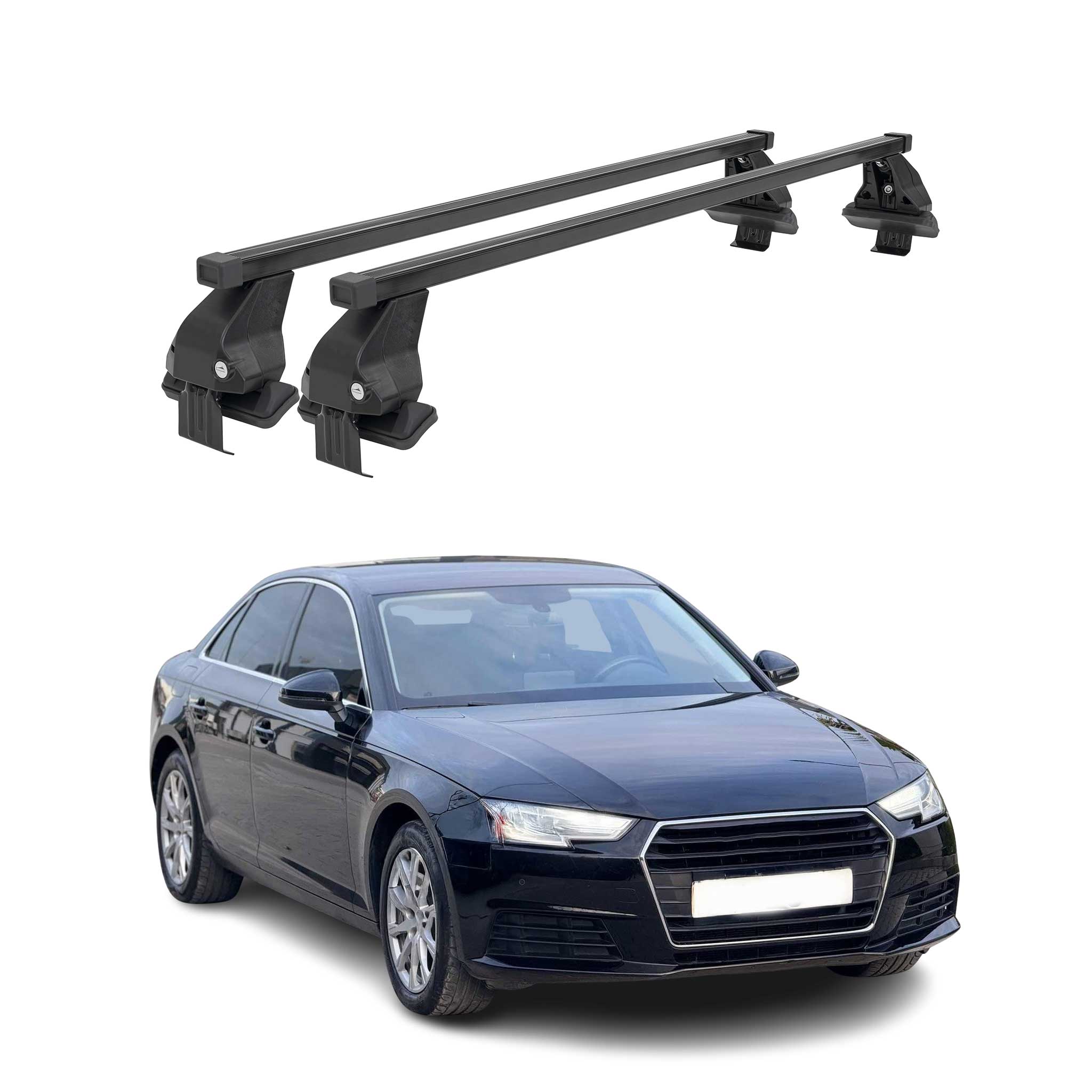 2017-2024 Audi A4 Sedan Roof Rack Cross Bars Black