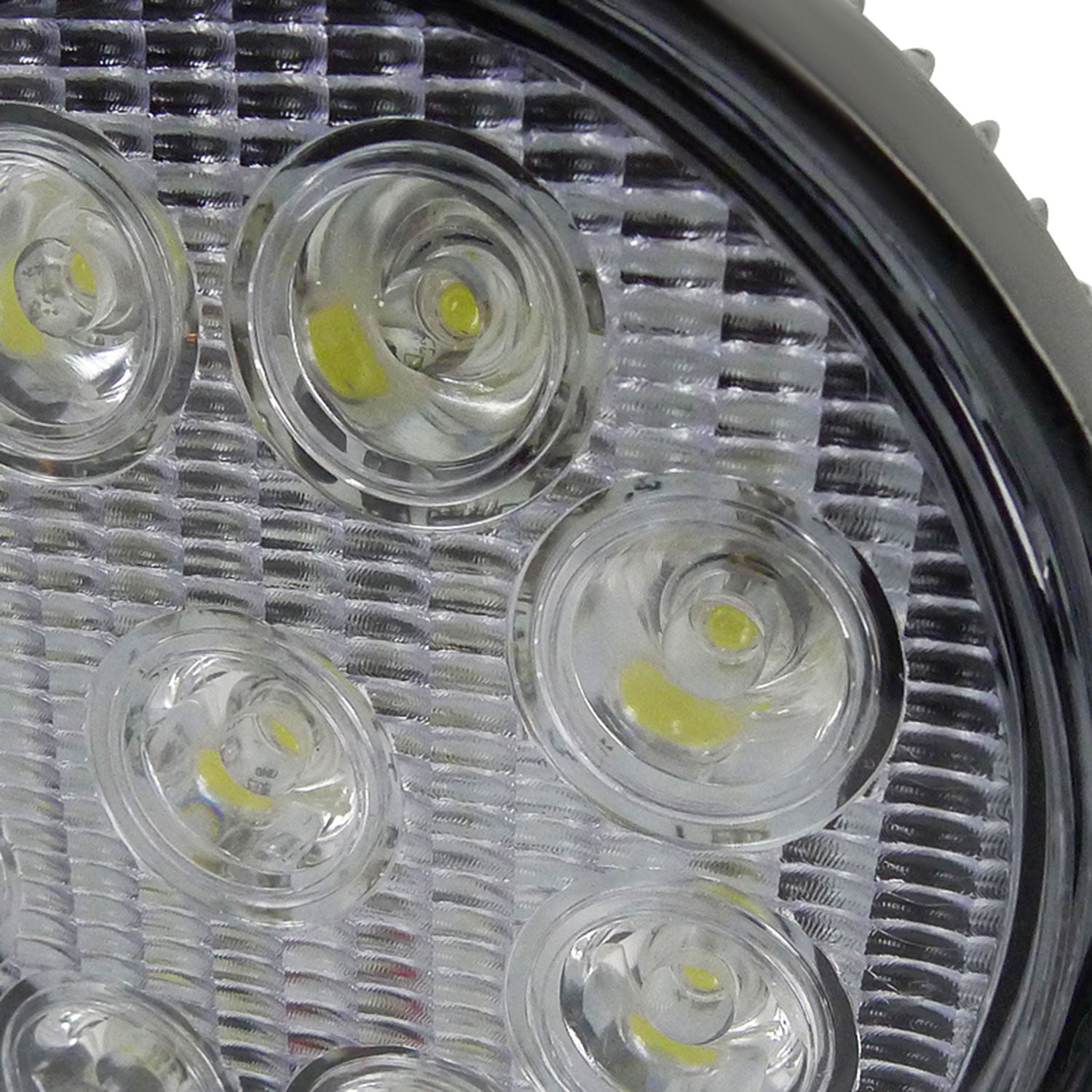 Universal Off Road 6000K Flood Beam 27W 9-LED Round Fog Light 4Pcs Black Alu