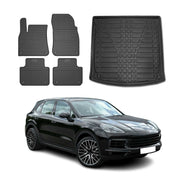 2019-2026 Porsche Cayenne Floor Mats & Cargo Liner Full Set All Weather Black