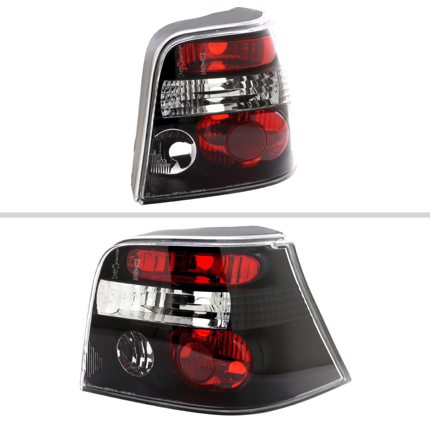 1999-2006 VW Golf Mk4/GTI/R32 Tail Lights Matte Black/Clear Lens