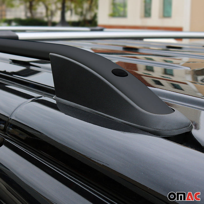Roof Racks Side Rails for Mercedes Viano W639 2003-2014 Aluminium Black 2Pcs
