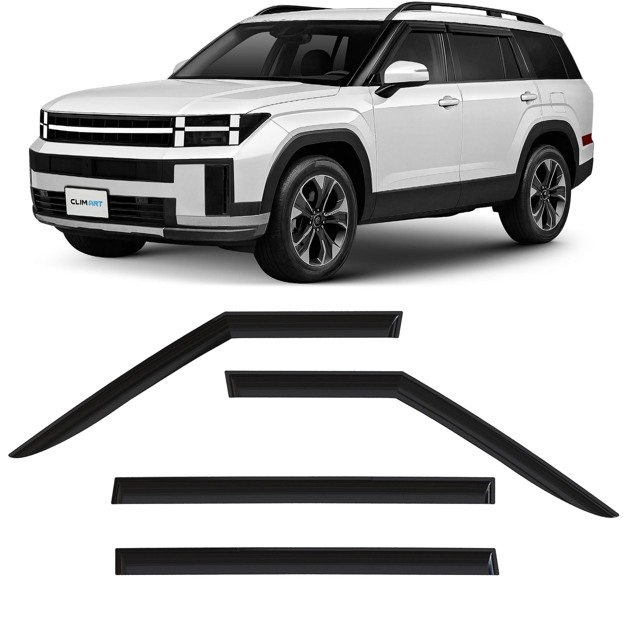 Clim Art Wind Deflectors for Hyundai Santa Fe 2024-2026 Tape-On Dark Smoke 4Pcs