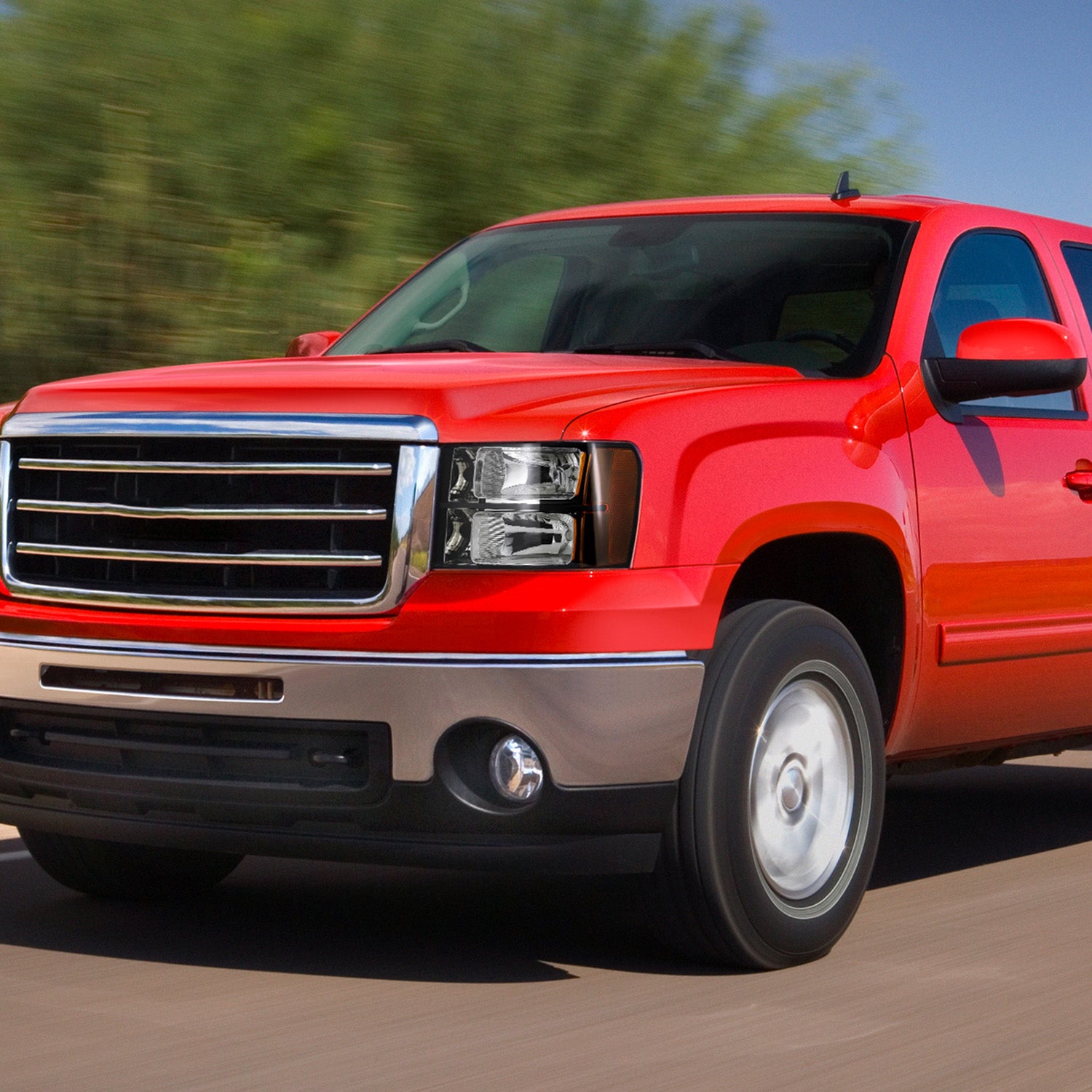 2007-2014 GMC Sierra Factory Style Headlights Matte Black Housing/Clear Lens